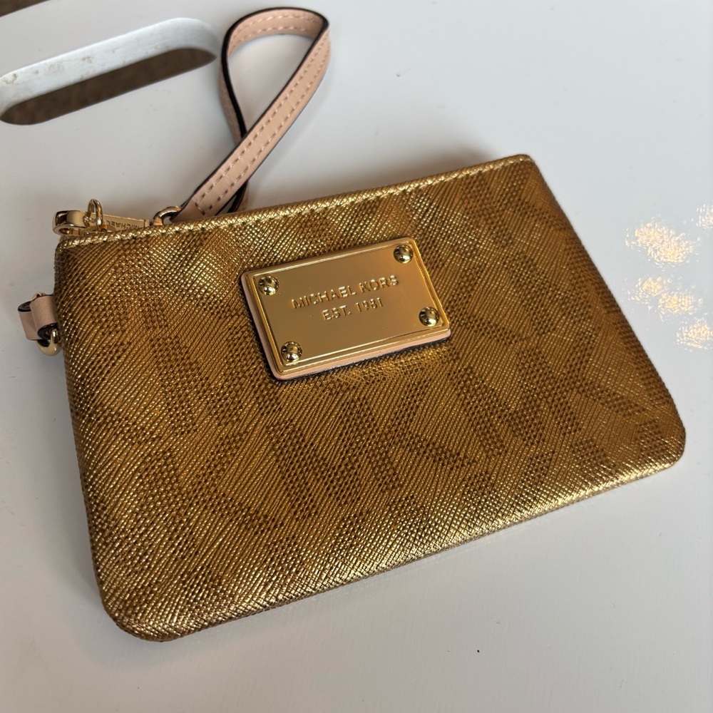 Michael Kors Gold Clutch with Metallic Accents NWOT